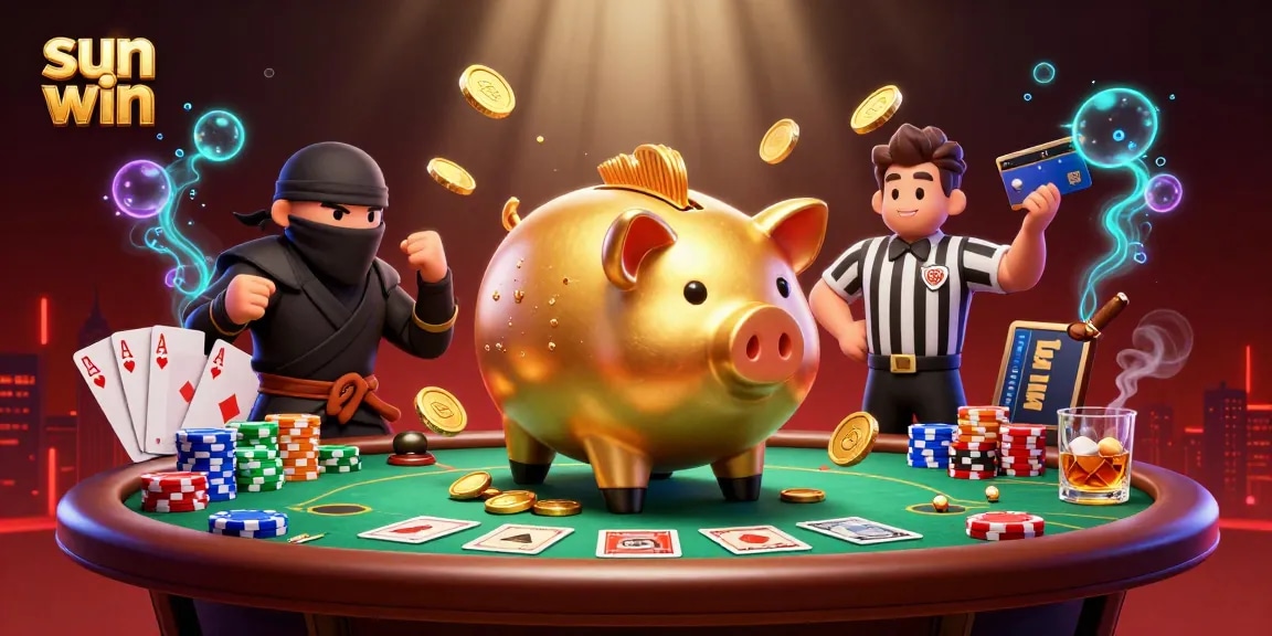 Experience the thrill of sun win with a dynamic casino scene featuring vibrant characters and action.