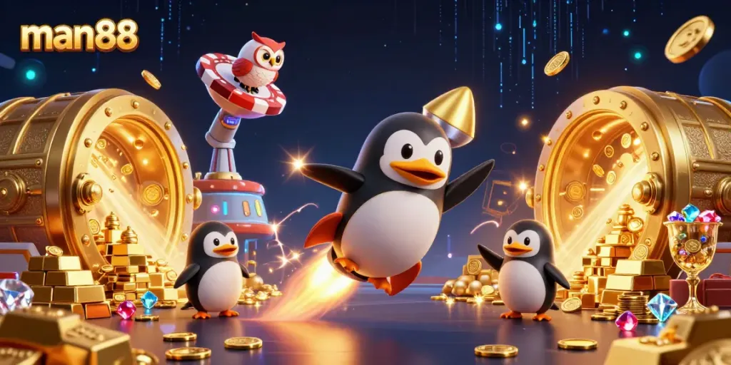 Win big at man88 with a vibrant 3D cartoon casino scene showcasing adventure and excitement.