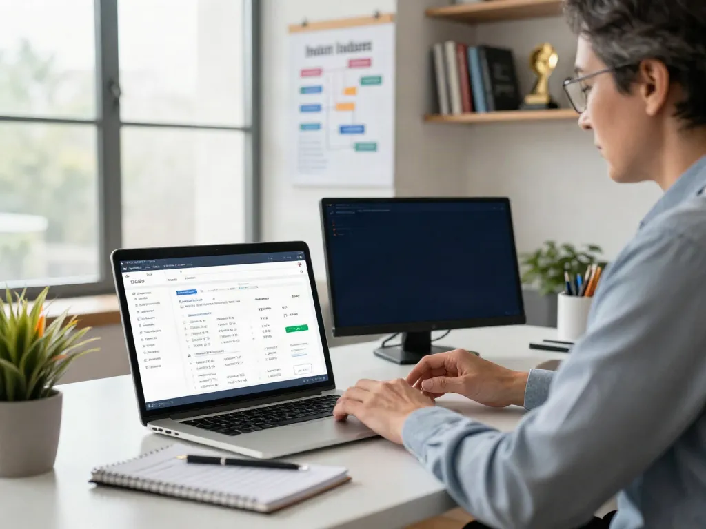Digital marketing expert optimizing instant indexing strategies in a modern office.