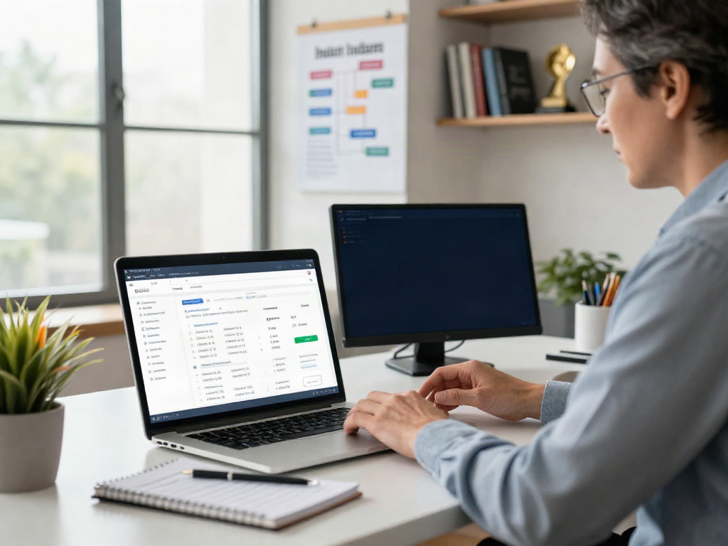 Digital marketing expert optimizing instant indexing strategies in a modern office.